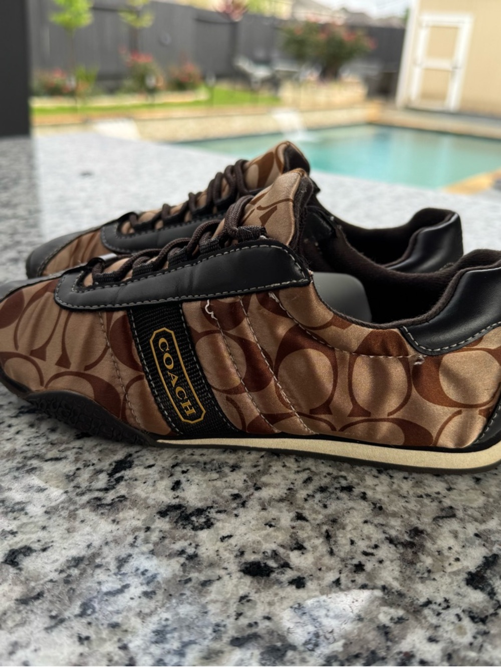 COACH Kirby Brown Signature Logo Sneakers